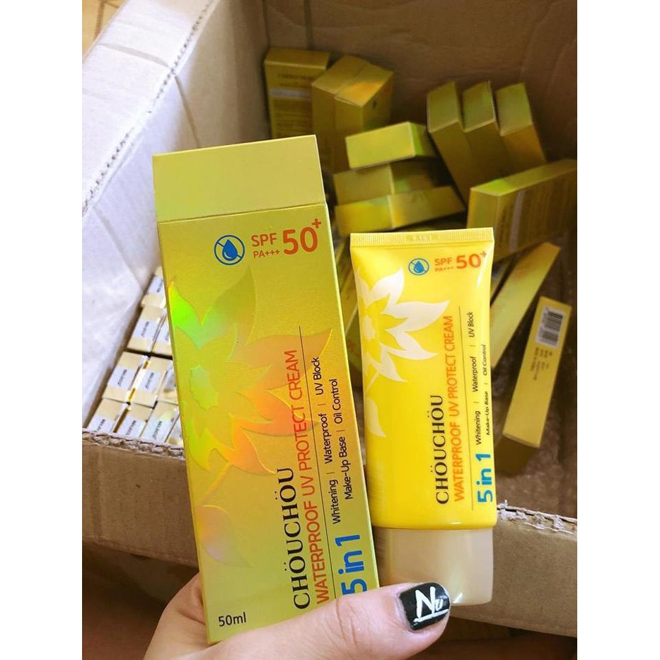 Kem Chống Nắng Chống Thấm Nước Chou Chou Waterproof UV Protect Cream SPF50+ PA+++ 50ml Hàn Quốc