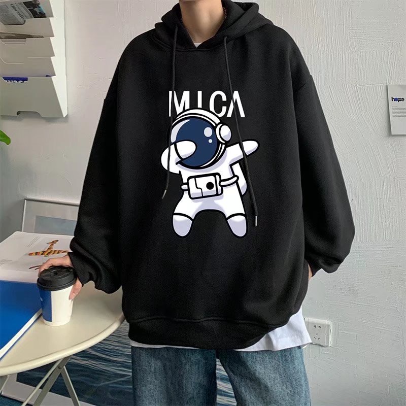 Áo khoác hoodie tay dài dáng rộng in hình phi hành gia phong cách đường phố Hàn Quốc size m-3xl