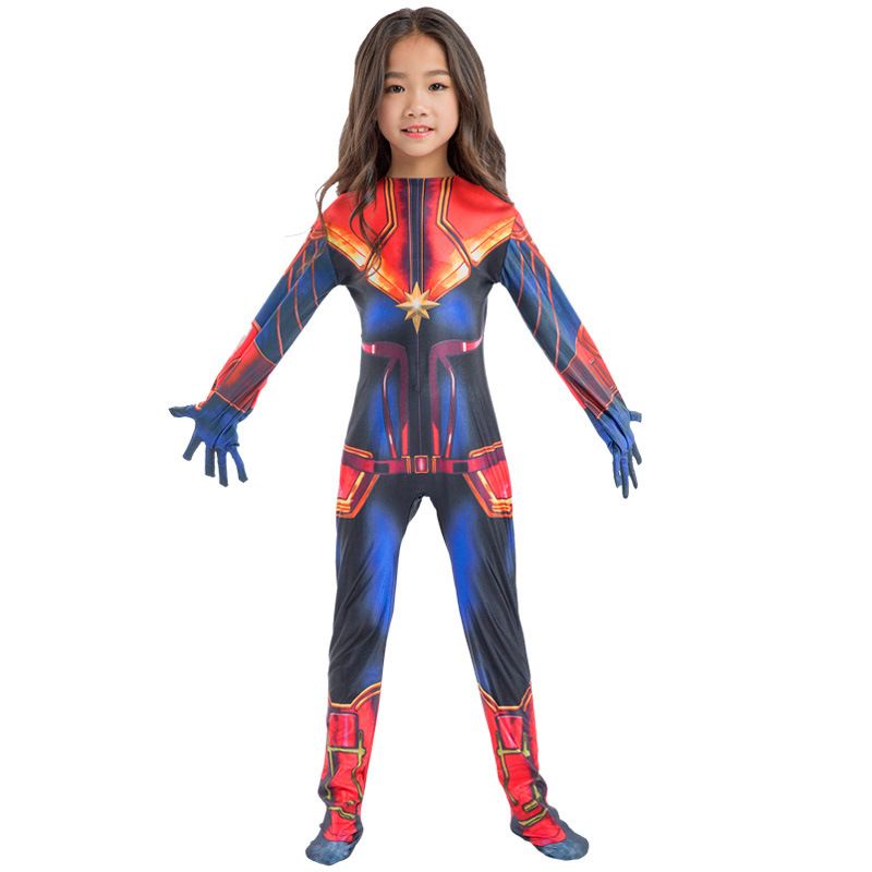 Trang phục Cosplay Siêu nhân Siêu Anh Hùng Captain Marvel cho bé gái