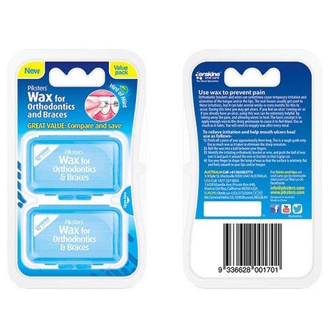 Sáp Chỉnh Nha Piksters SDDS- Bảo vệ răng nướu cho mắc cài sứ, kim loại...giúp giảm cọ sát, tránh tổn thương