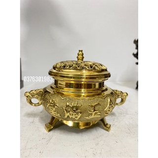 Lư đốt trầm đỉnh xông trầm hàng vĩnh tiến bằng đồng cao cấp