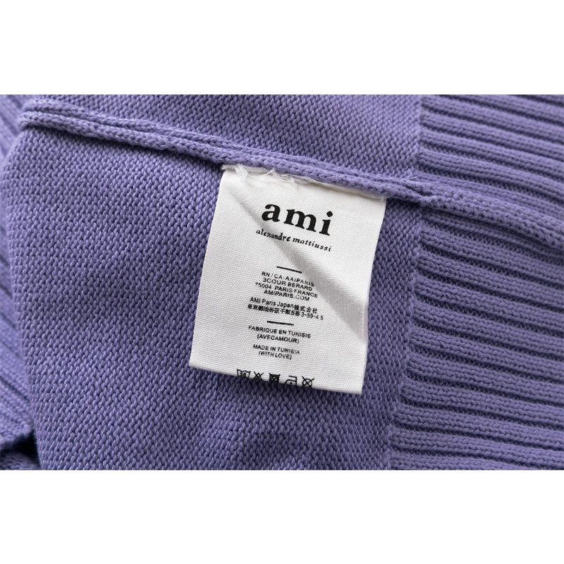 AMI De Coeur Áo sweater cotton cổ tròn thêu hình trái tim đỏ cho cặp đôi nam và nữ | BigBuy360 - bigbuy360.vn