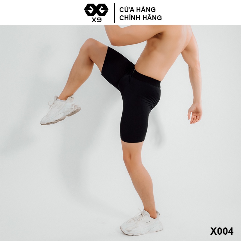 Quần Short Legging Nam Ngắn Ôm Bó Cơ Giữ Nhiệt - LocalBrand X9 - Tập Gym Đá Bóng Yoga Chạy Bộ - X004 Đen