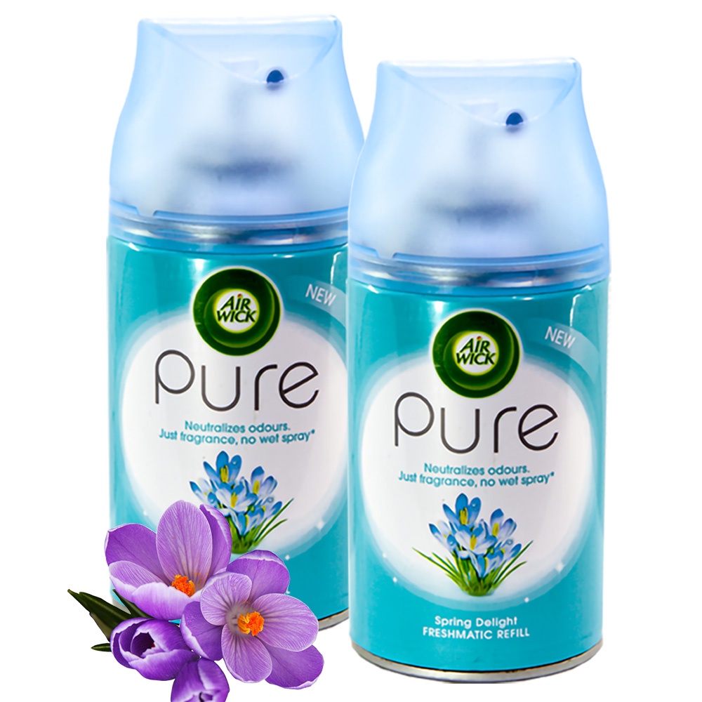 Combo 2 bình xịt tinh dầu thiên nhiên Air Wick Spring Delight 250ml - hoa nghệ tây, bình phun tinh dầu nguyên chất