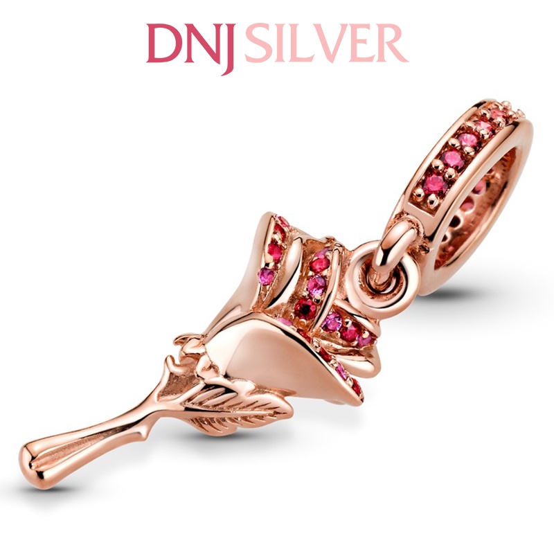 [Hàng cao cấp] Charm bạc 925 cao cấp, hàng chuẩn bạc - Charm Rose Flower thích hợp để mix vòng tay charm - DN034