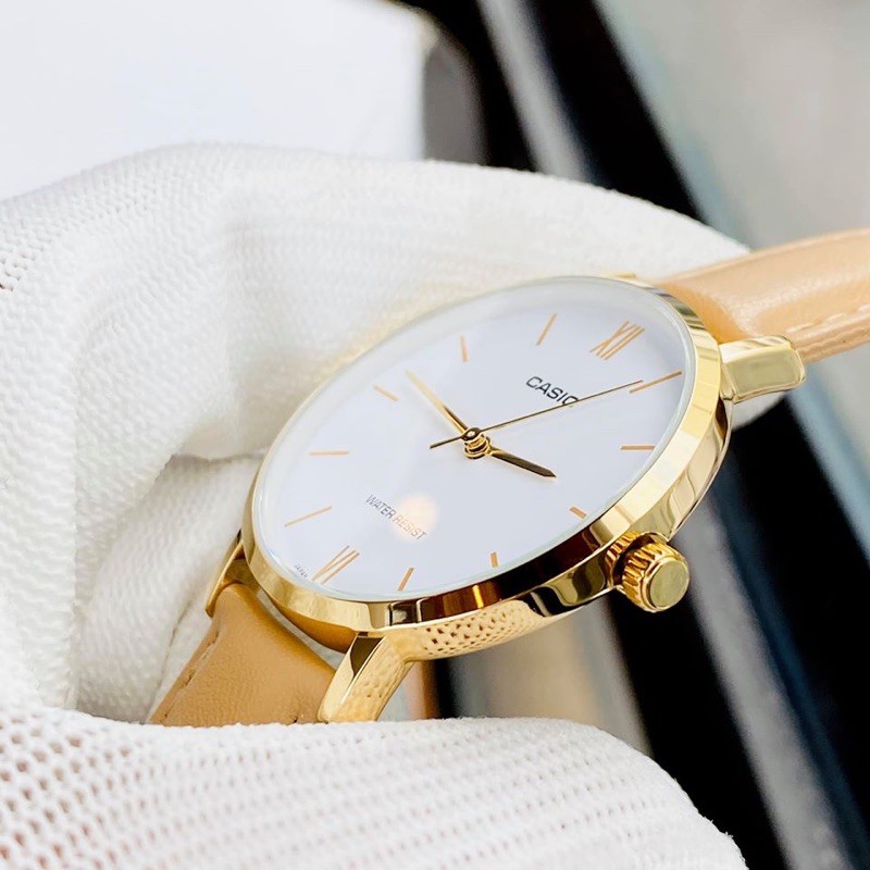 Đồng hồ nữ dây da Casio Anh Khuê LTP-VT01GL-7BUDF