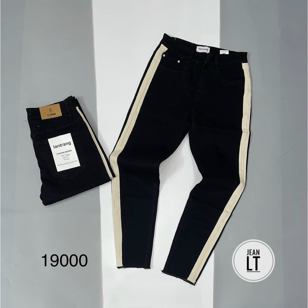 (HÌNH THẬT) Quần jeans nam dài màu đen phối sọc trắng 2 bên đẹp sang chảnh hàng chuẩn shop thời trang bán chạy năm nay