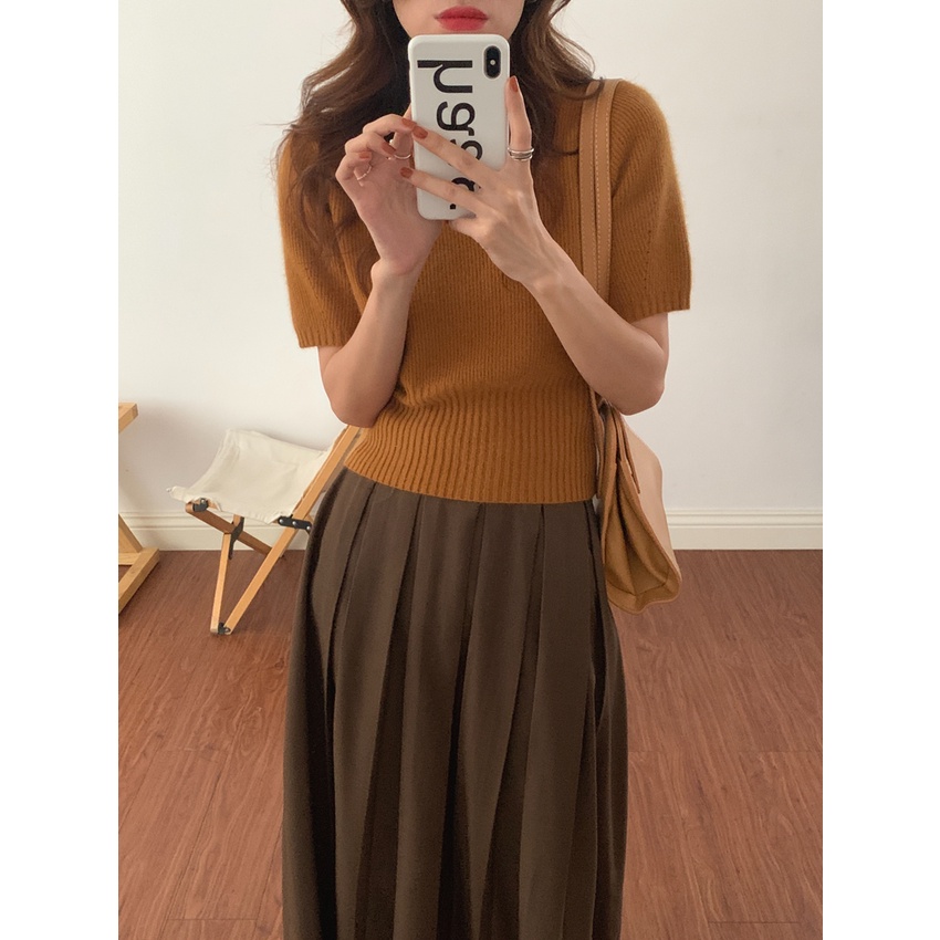 Áo len ngắn tay phong cách Hàn Quốc | BigBuy360 - bigbuy360.vn