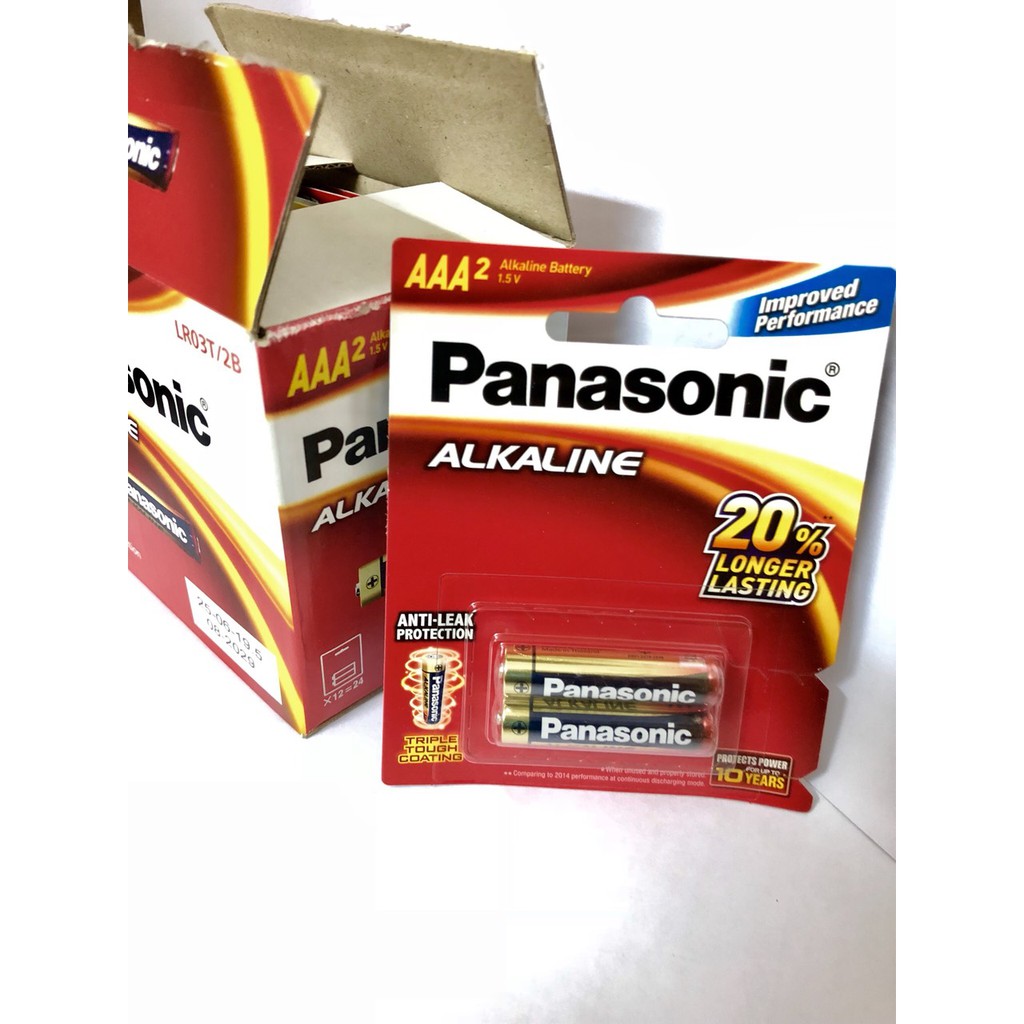 Chính hãng pin đũa kiềm AAA Alkaline Panasonic 1 vỉ 2 viên(LR03T/2B)