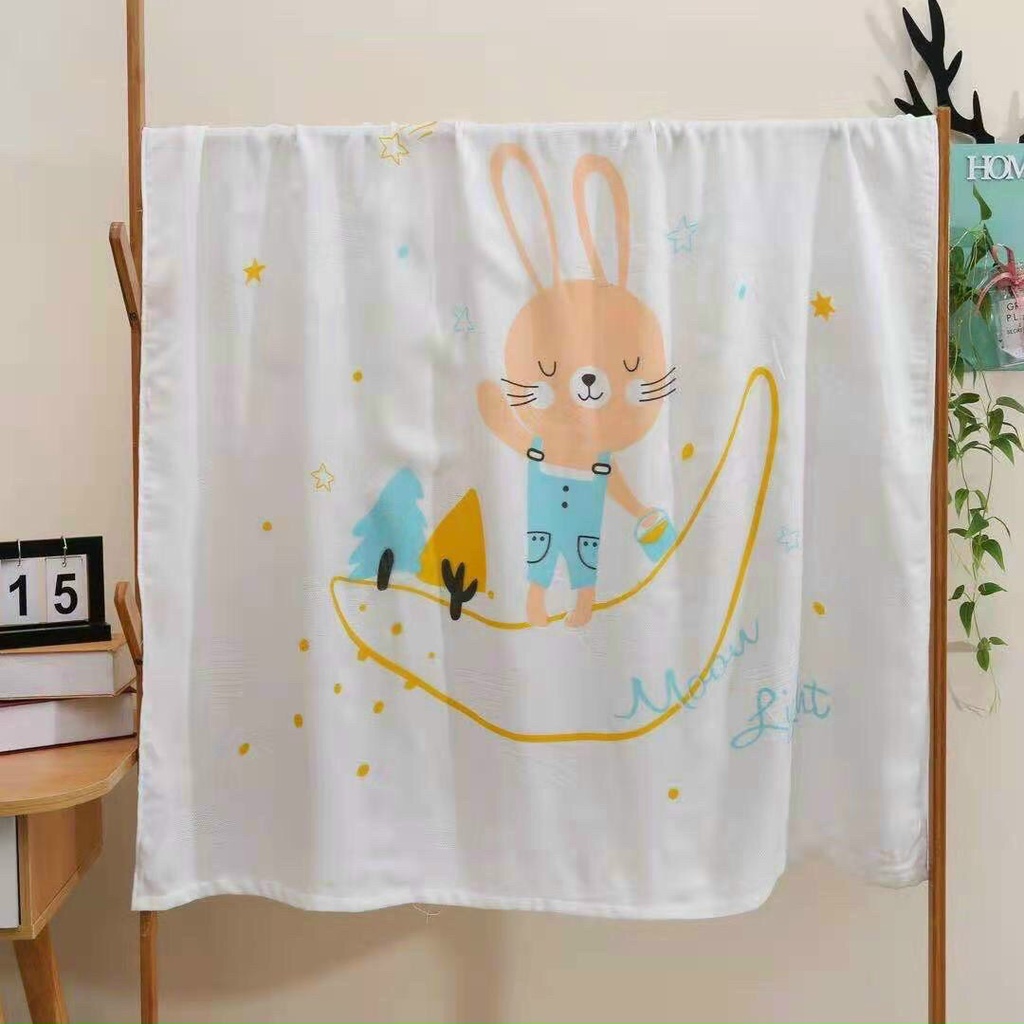 Khăn tắm cho bé Aden lụa cao cấp 4 lớp nhiều mẫu đáng yêu, mềm mịn (kích thước 1m1x1m1)