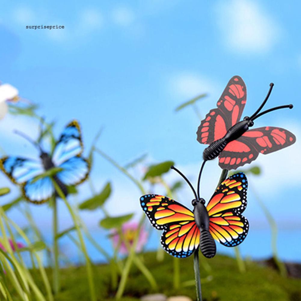 Bộ 4 mô hình bươm bướm giả 3D dễ thương trang trí vườn