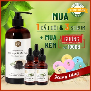 Combo dành cho tóc bạc sớm Cỏ Mực Mộc Nhu 2 (1 gội + 3 Serum)