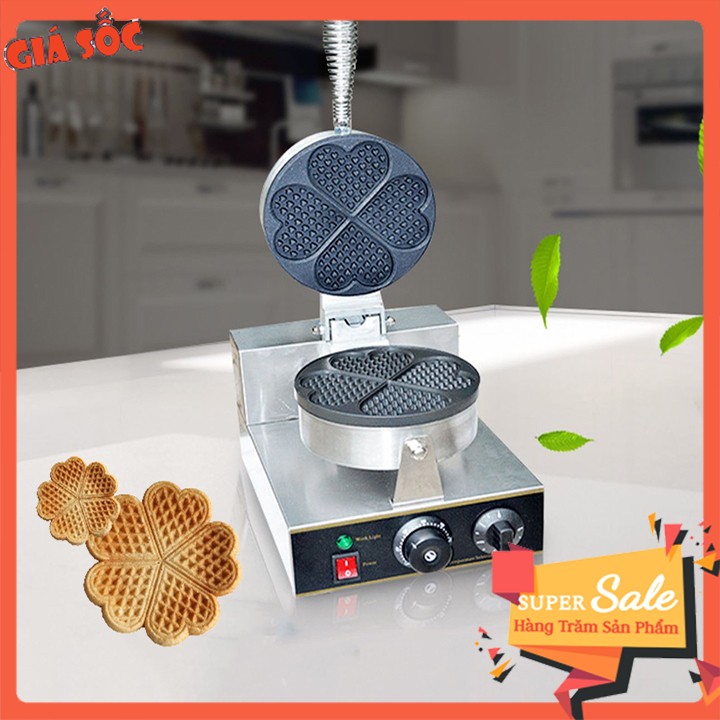 Máy làm bánh kẹp tàn ong khuôn trái tim công nghiệp