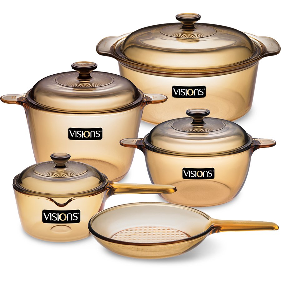 Bộ 5 Nồi Thủy Tinh Visions VS-339/CL1 - Made in France - Phân phối bởi CTCP ABMA VN 15/2 Đoàn Như Hài, P12, Q4, HCM