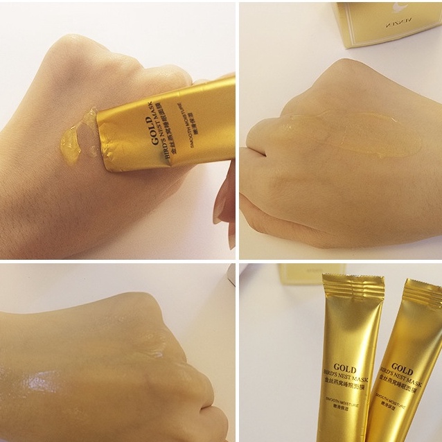 (Lẻ Gói 4ml) Mặt nạ ngủ Tổ Yến Vàng Venzen Gold Bird's Nest Mask trẻ hoá da dưỡng trắng cấp ẩm
