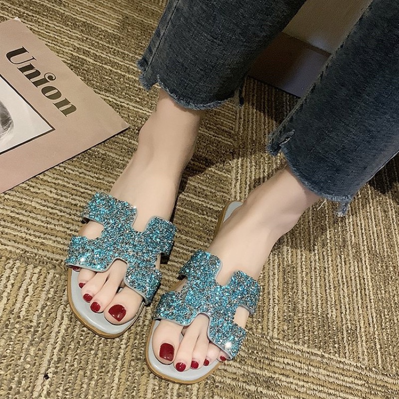 Dép chữ H đính đá lấp lánh hàng quảng châu