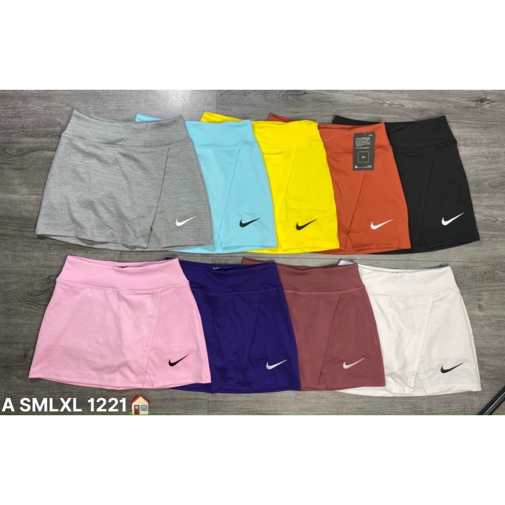 Chân Váy Tennis Thể Thao 2 Lớp Xẻ Tà NK Chơi Tennis, Golf, Cầu Lông Vải Thun Lạnh Co Giãn Tốt