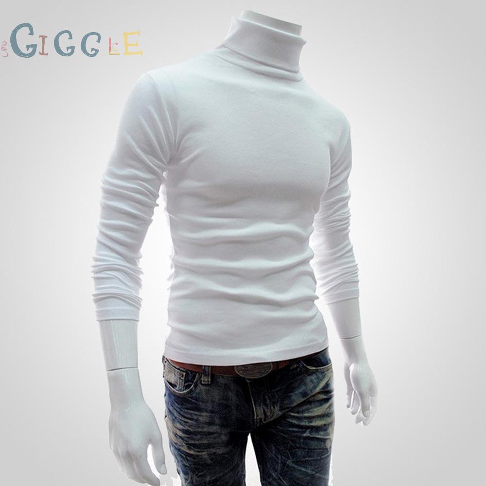 Mens Slim Turtleneck Long Sleeve Tops Pullover Warm Stretch Knitwear Sweater  hot sale readystock 2021