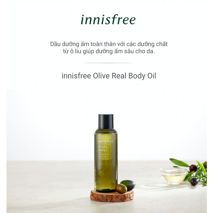 [Mã COSIF05 giảm 10% đơn 400K] Tinh dầu dưỡng thể chiết xuất từ ô liu innisfree Olive Real Body Oil 150ml