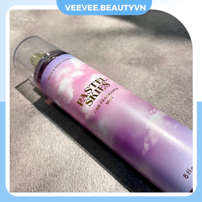 Body Mist PASTEL SKIES - Xịt Thơm Toàn Thân Bath and Body Works BBW Khử Mùi Nước Hoa 236ml