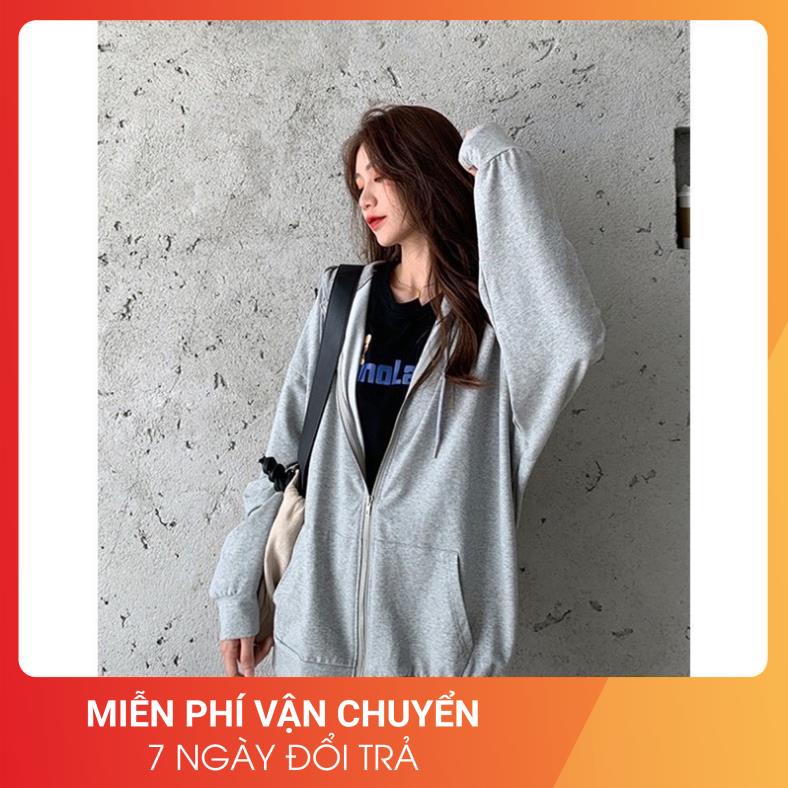[Video/Ảnh thật] Áo khoác nỉ hoodie trơn Unisex - Thun tay dài form rộng có mũ dáng suông basic ulzzang nam nữ HOT