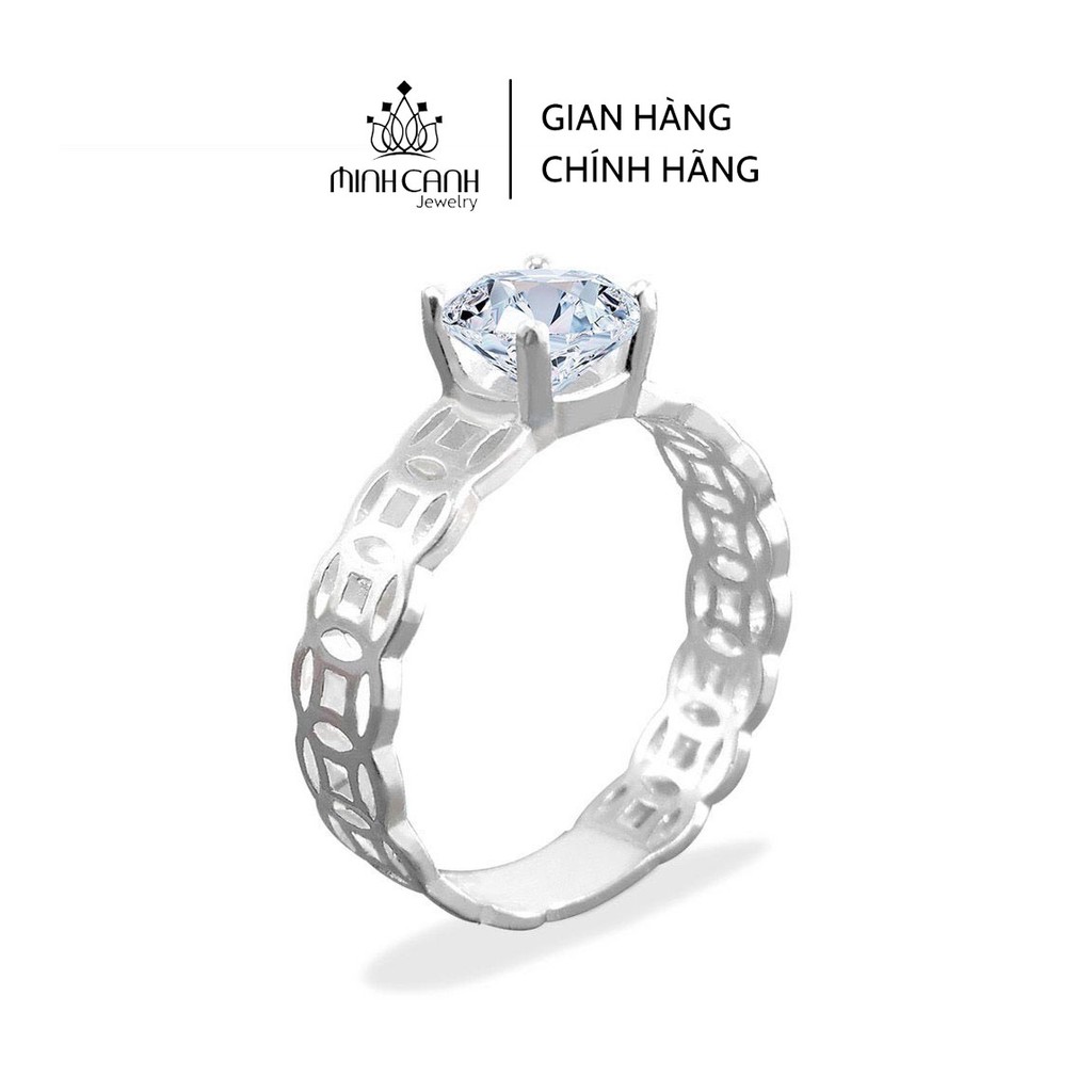 Nhẫn Bạc Kim Tiền Đá Cao 4 Chấu - Minh Canh Jewelry