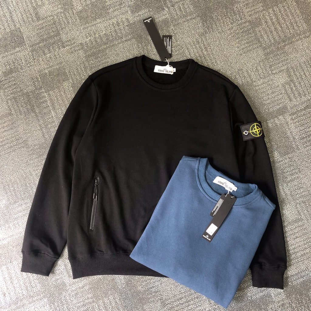 * Phổ Biến * Stone & Island * * Áo Sweatshirt Cổ Thuyền Có Dây Kéo Túi Cổ Điển
