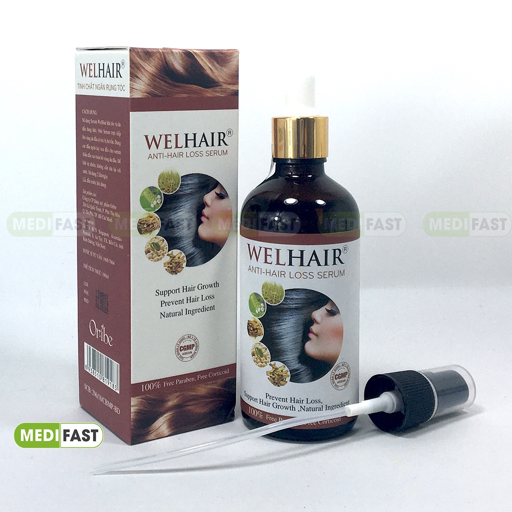 Nguyên xuân xanh lá và dầu xả nguyên xuân kết hợp xịt tóc Wellhair, Biotin DHC giúp tóc chắc khỏe, giảm rụng tóc