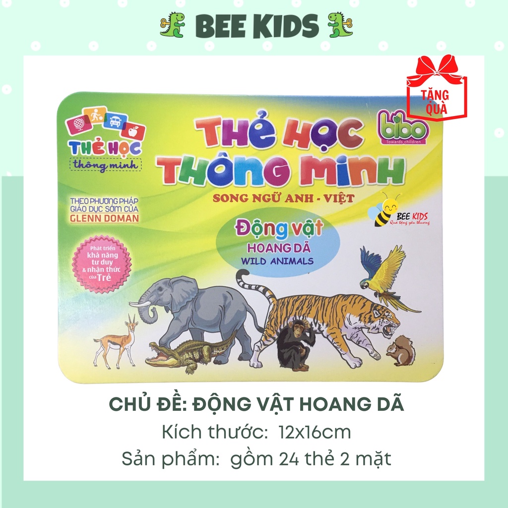 Thẻ Học Thông Minh Flashcards Chủ Đề Động Vật Hoang Dã Cho Bé BEEKIDS