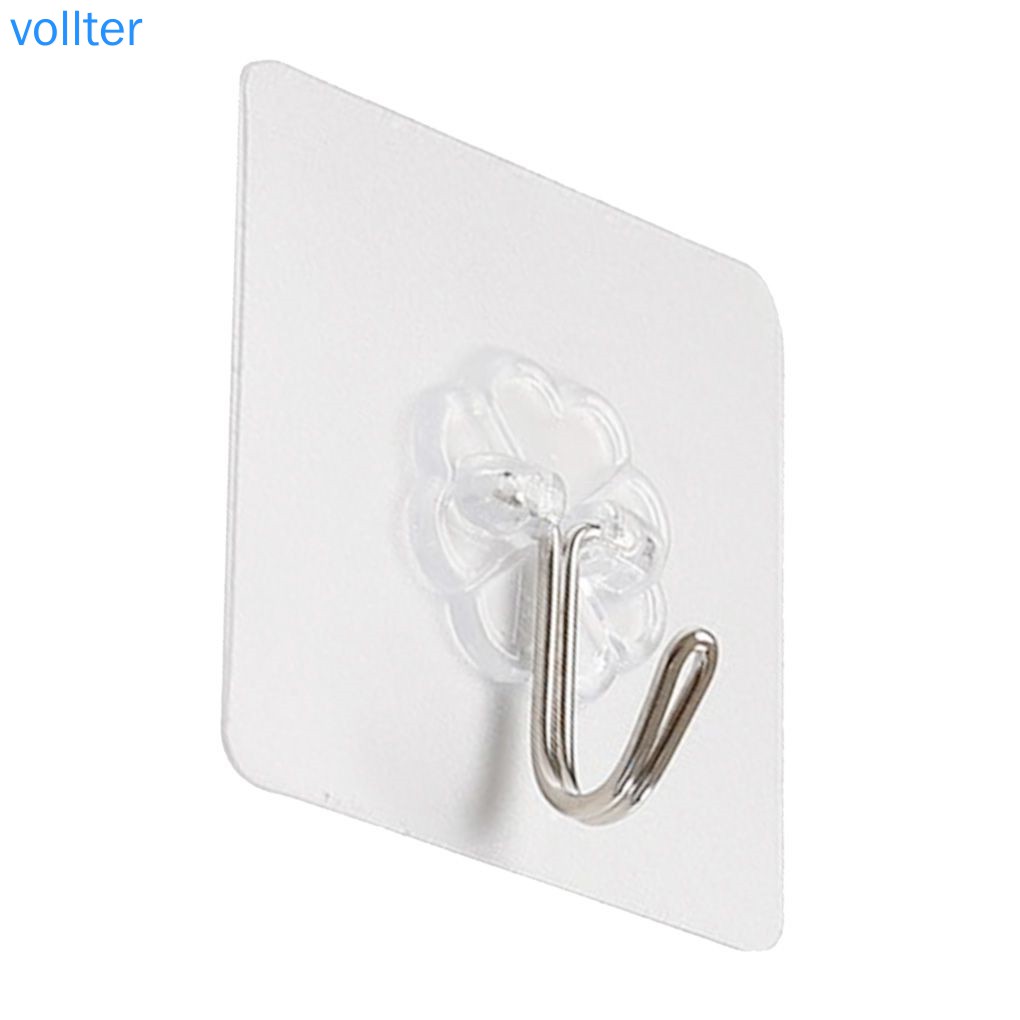 10 Móc Treo Đồ Dán Tường Bằng Nhựa Trong Suốt Tiện Lợi