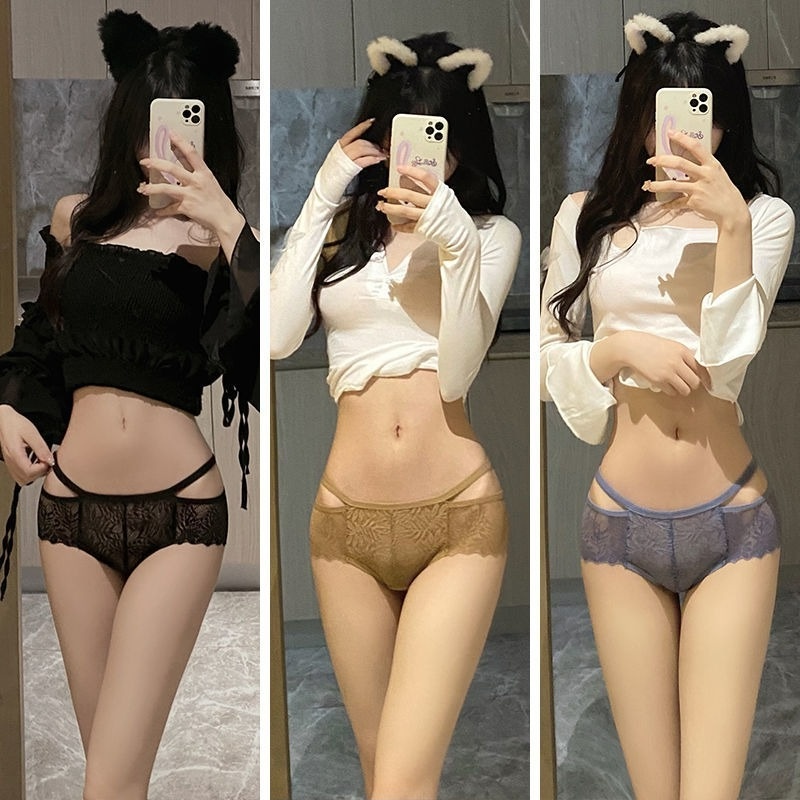 Quần Lót Lưng Thấp Phối Ren Quyến Rũ Cho Nữ