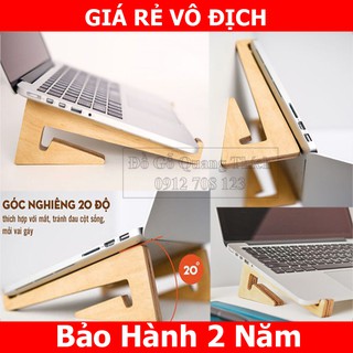 Giá đỡ Laptop, Kệ Laptop bằng gỗ tự nhiên cao cấp QT04