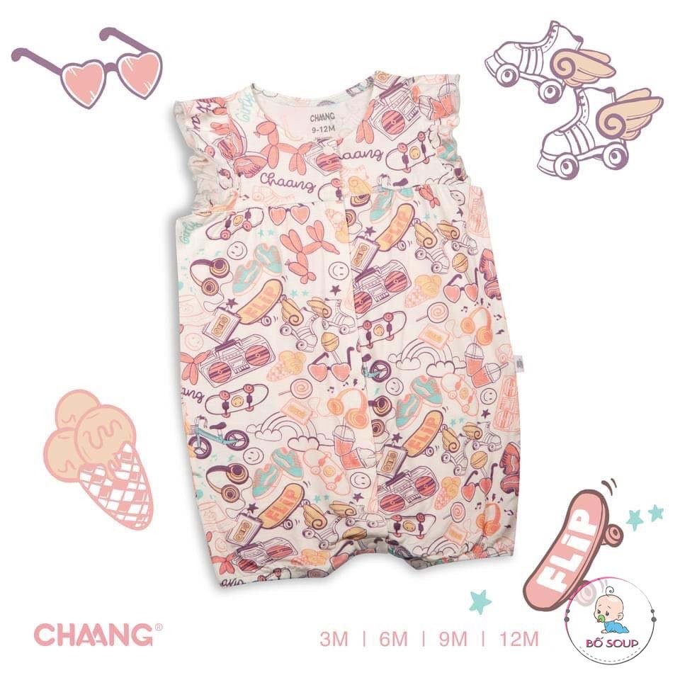 Bộ body cúc giữa trẻ em họa tiết Chaang