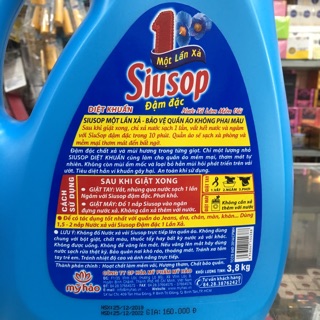 Nước xả vải Siusop diệt khuẩn 3.8kg
