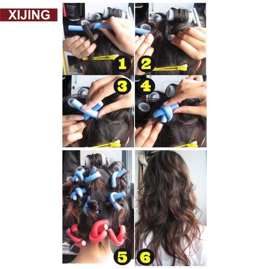 (Hàng Mới Về) Set 10 Dụng Cụ Tạo Kiểu Tóc Xoăn Diy Màu Sắc Ngẫu Nhiên
