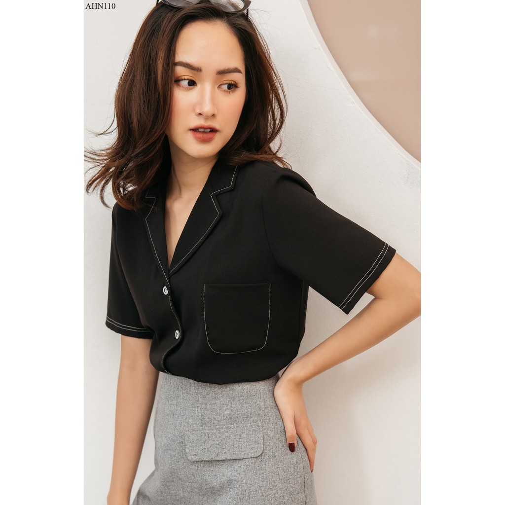 Áo sơ mi pizama trần chỉ túi ngực TIIN STORE AHN110 | BigBuy360 - bigbuy360.vn