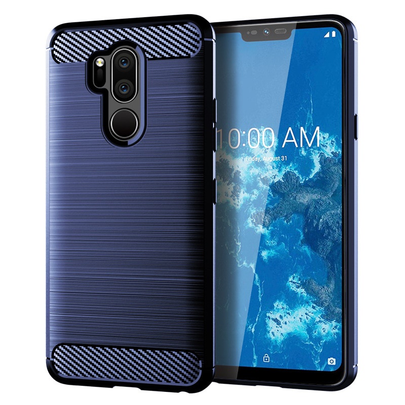 Ốp điện thoại silicon mềm phối sợi carbon chống sốc cho LG Q9 G7 THINQ G7+
