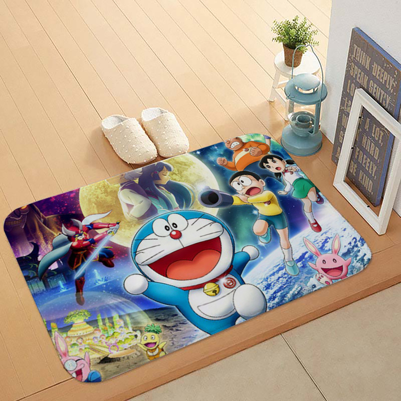 Thảm chùi chân chống trượt họa tiết Doraemon đáng yêu tiện dụng 40x60cm