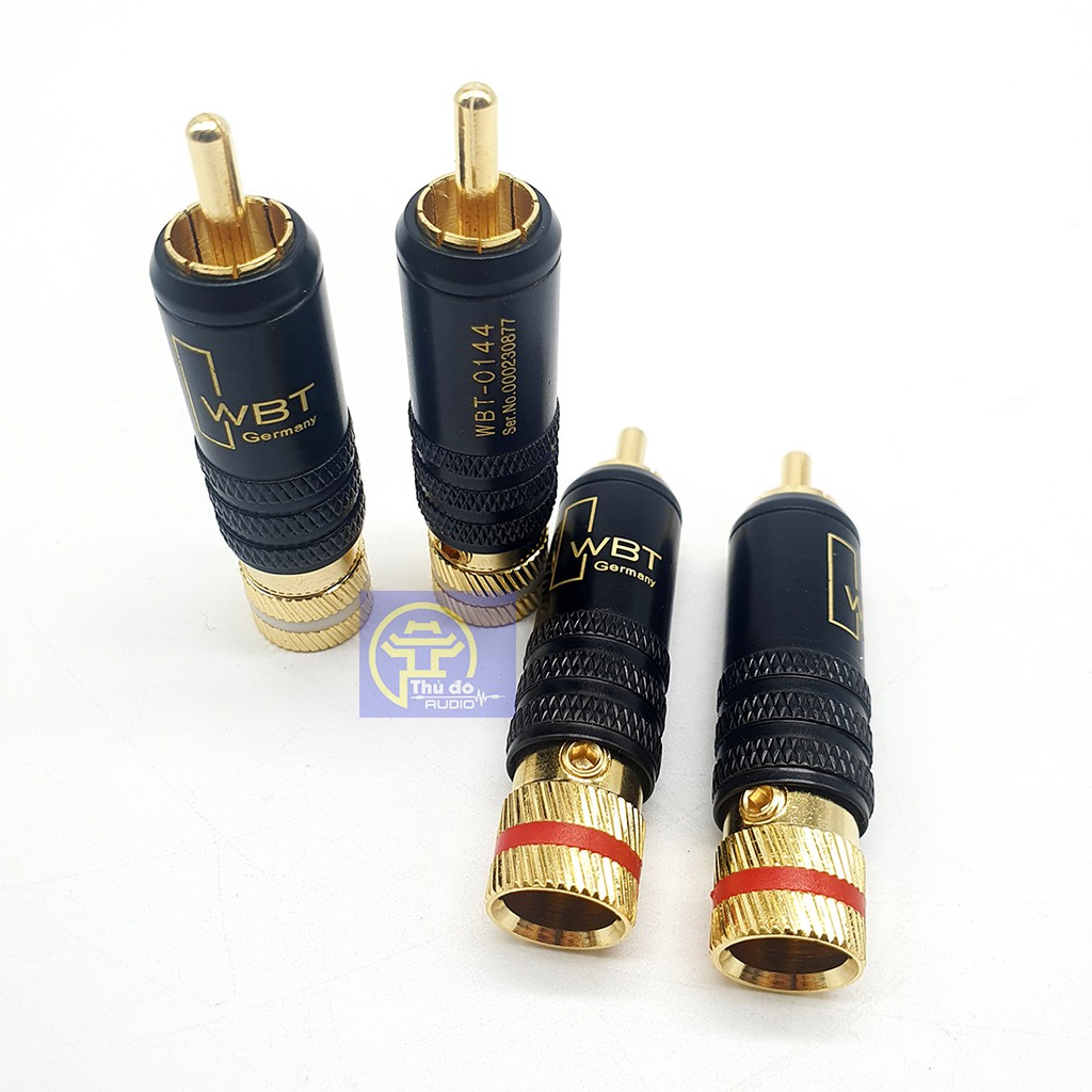 Jack AV WBT Germany Cao cấp - Jack hoa sen khóa vít mạ vàng