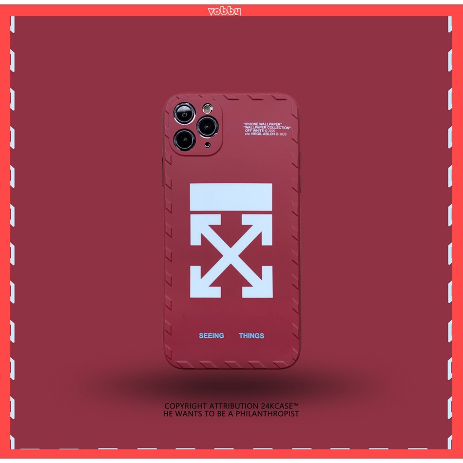 Ốp điện thoại nhựa mềm in logo OFF-White cho iPhone 11 PRO MAX 6/6s 7/8 Plus SE2 X/XS XR XS MAX