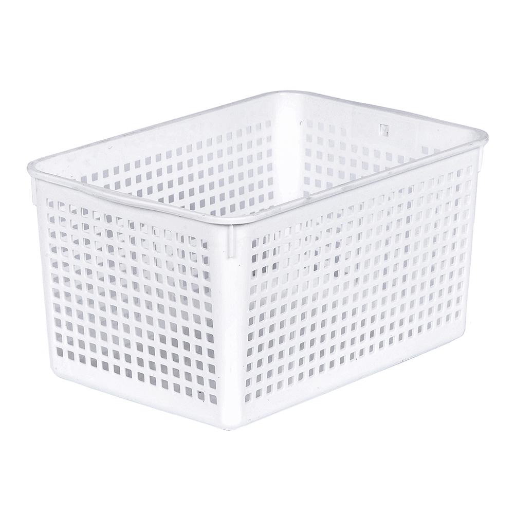 HomeBase KECH Rổ bếp nhựa Thái Lan 5184 W18.1xD27xH14cm màu trắng