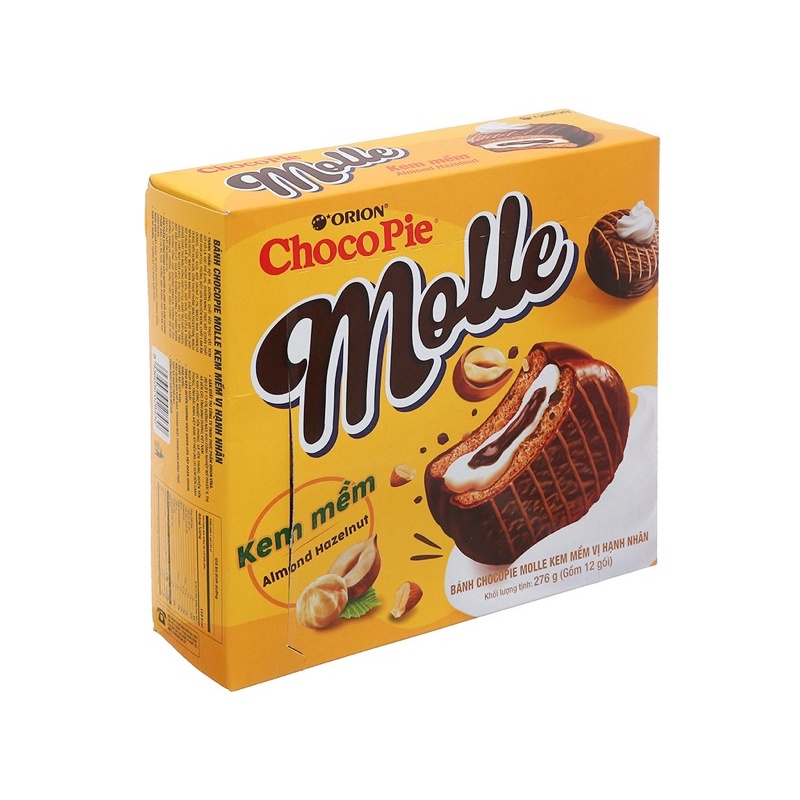 BÁNH CHOCOPIE MOLLE KEM MỀM VỊ HẠNH NHÂN 276G (12 CÁI)