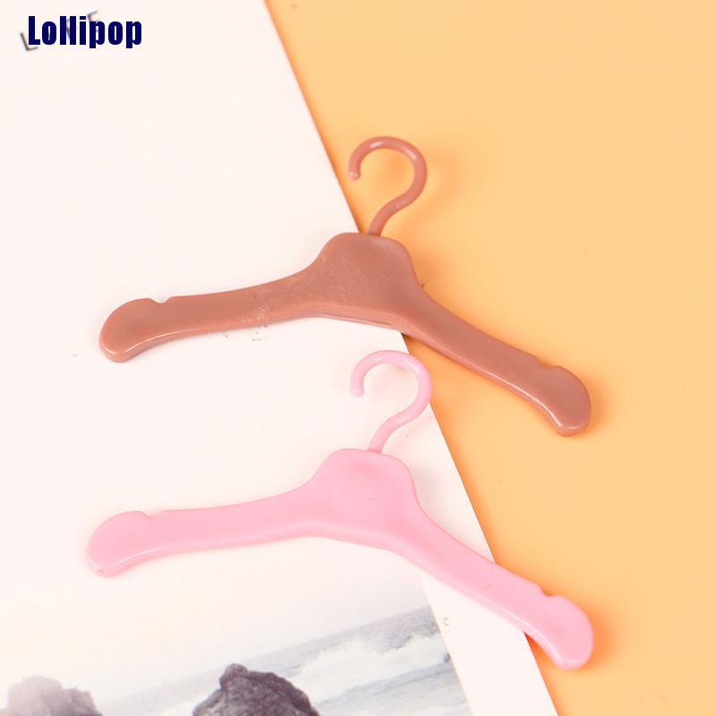 Set 10 móc treo quần áo mini bằng nhựa dễ thương nhiều màu tùy chọn