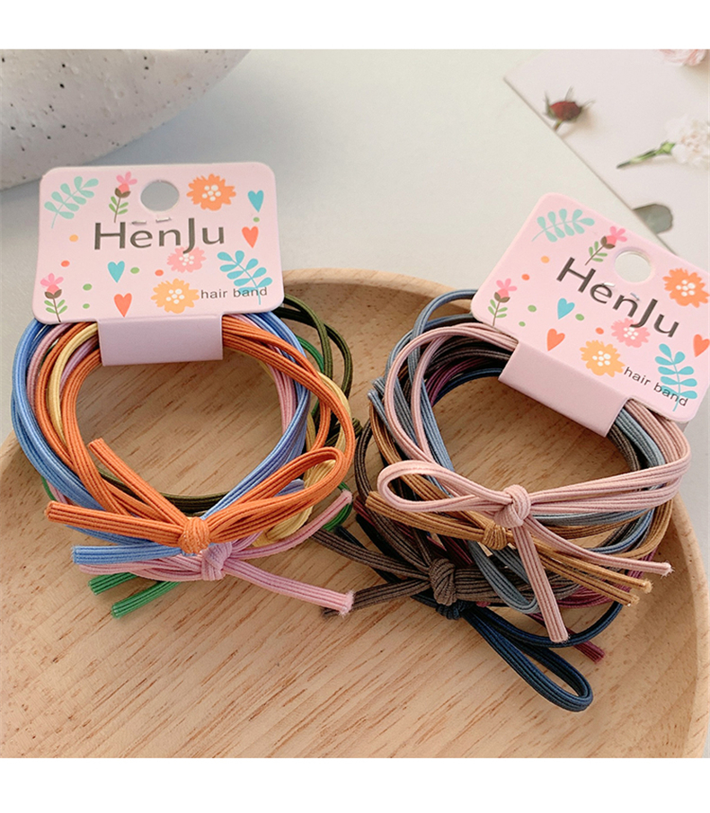 Set 6 Dây Cột Tóc Đính Nơ Xinh Xắn Cho Nữ