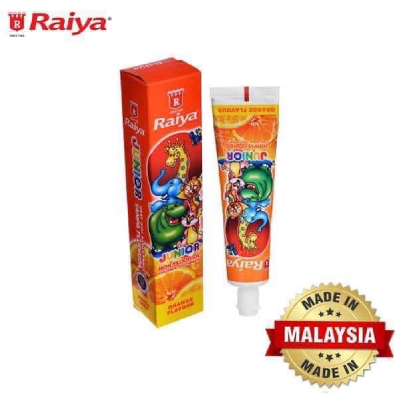 Bộ Bàn Chải Và Kem Đánh Răng Trẻ Em Raiya Hương Dâu 75g Malaysia