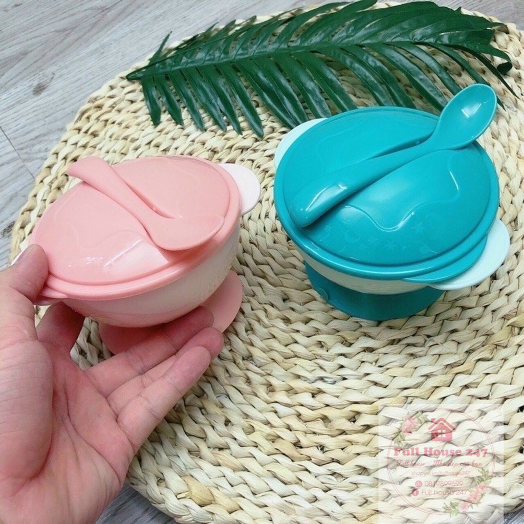 Bát ăn dặm chống lật cho bé có kèm thìa