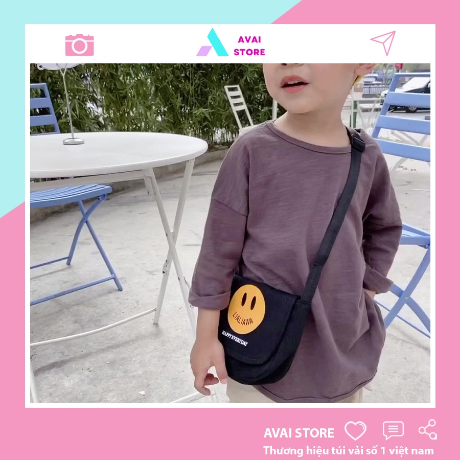túi vải canvas đeo chéo cho bé phong cách hàn quốc siêu cute AVAI STORE TV 218
