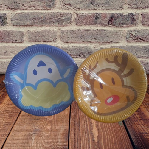 Dĩa Giấy In Hoa Văn 17cm -10 Cái