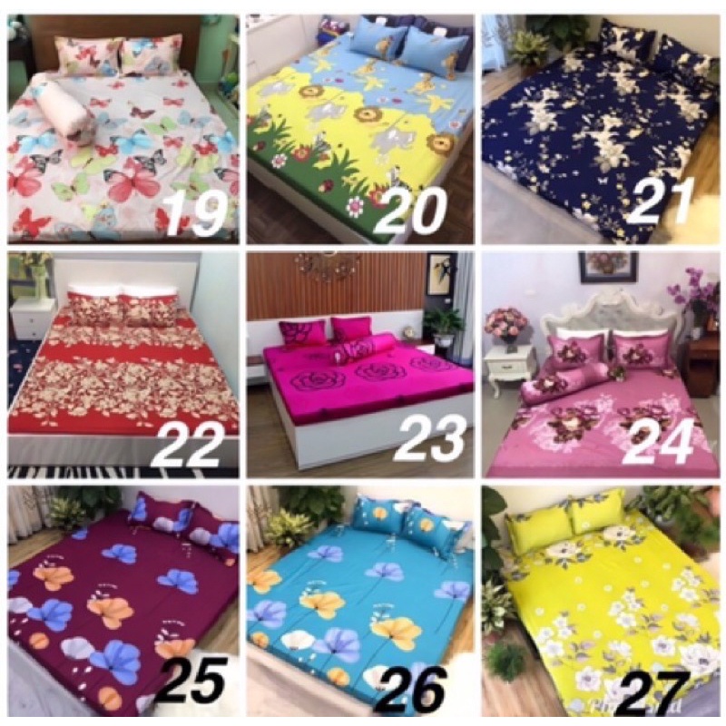 Ga gối cotton cotton bo chun, ga trải giường poly đủ size 1m2 đến 2m2 nhiều mầu (ib chọn mẫu) | BigBuy360 - bigbuy360.vn