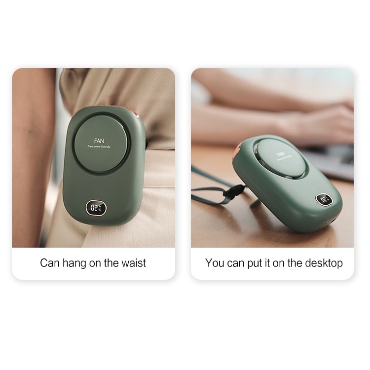 Quạt Làm Mát Mini Đeo Cổ Không Cánh Sạc Cổng USB Tiện Dụng Và Bền